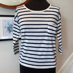 Forever 21 Striped Top w/ Chest Pkt Size S